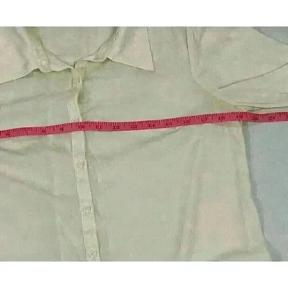 Modcloth Womens Medium Ivory Button Up Blouse Polyester Long Sleeve Ruched Back - Picture 5 of 13